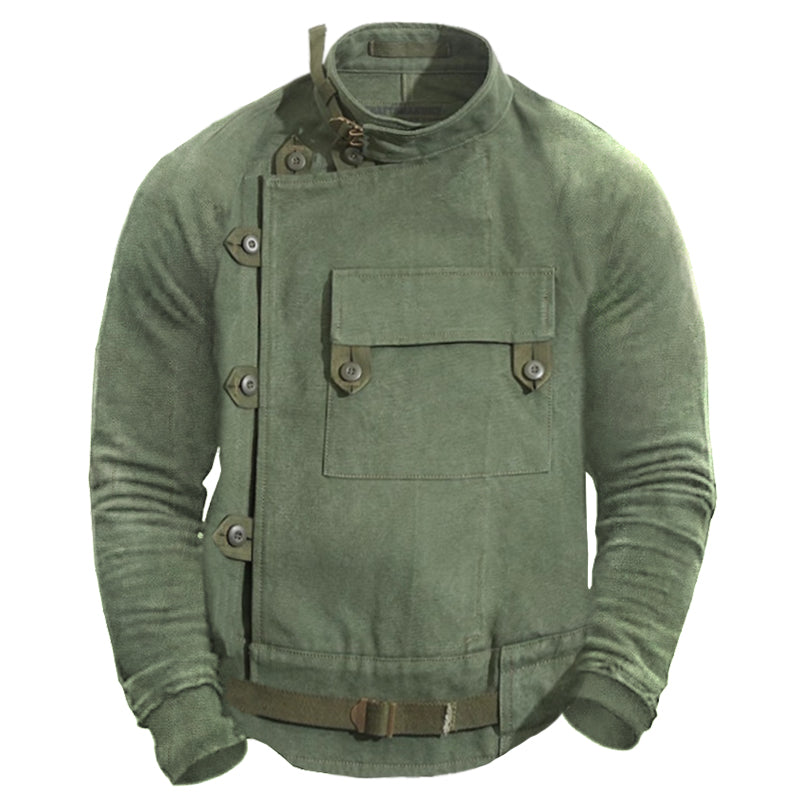 Men's Tactical Biker Jacket Vintage Jacket