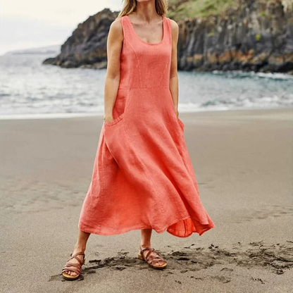 🔥 Last Day Promotion 30% OFF 🔥Women's Sleeveless Cotton And Linen Dress