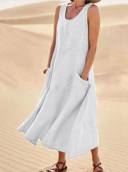 🔥 Last Day Promotion 30% OFF 🔥Women's Sleeveless Cotton And Linen Dress