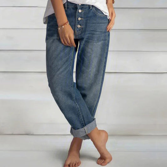 Loose Leisure Slimming Straight Jeans